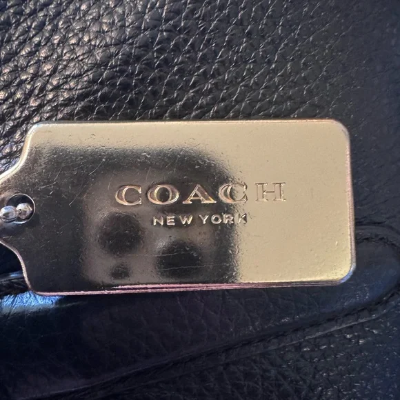 Coach Black Leather Tote with Gold Accents - Picture 6 of 13